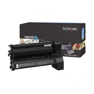 Lexmark 10B032C, originálny toner, azúrový