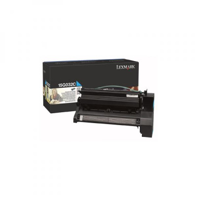 Lexmark 15G032C, originálny toner, azúrový