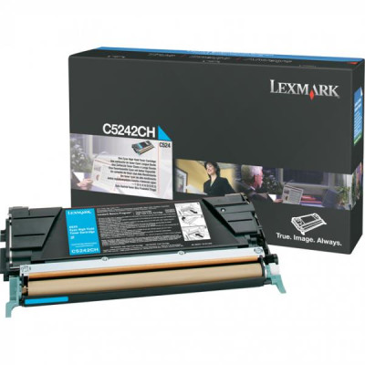 Lexmark C5242CH, originálny toner, azúrový