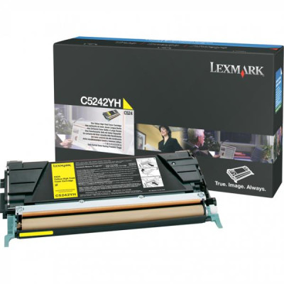 Lexmark C5242YH, originálny toner, žltý