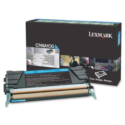 Lexmark C746A1CG, originálny toner, azúrový