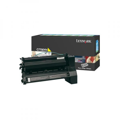 Lexmark C7700YH, originálny toner, žltý