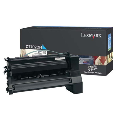 Lexmark C7702CH, originálny toner, azúrový