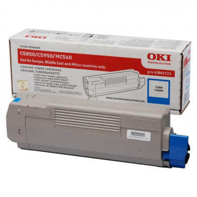 Oki C5850 (43865723), originálny toner, azúrový